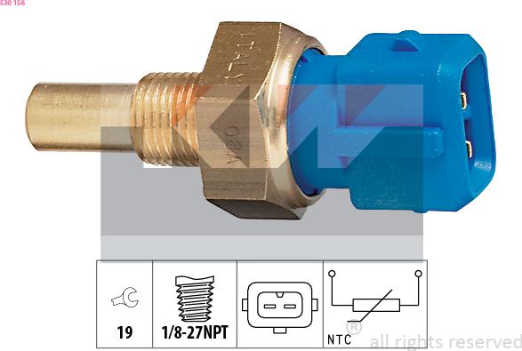 KW 530 156 - Датчик, температура охлаждающей жидкости autosila-amz.com