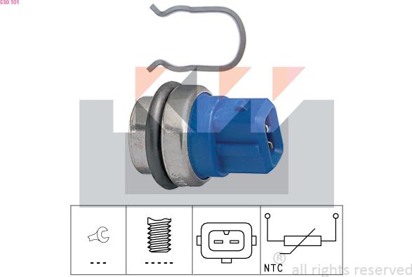 KW 530 101 - Датчик, температура охлаждающей жидкости autosila-amz.com