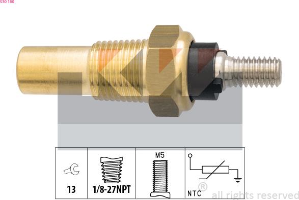 KW 530 180 - Датчик, температура охлаждающей жидкости autosila-amz.com