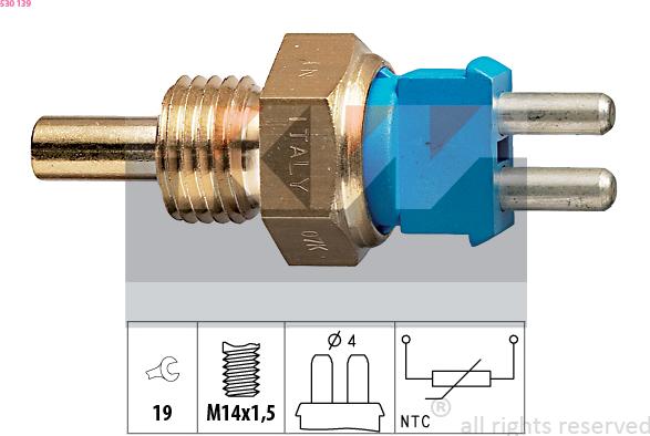 KW 530 139 - Датчик, температура охлаждающей жидкости autosila-amz.com