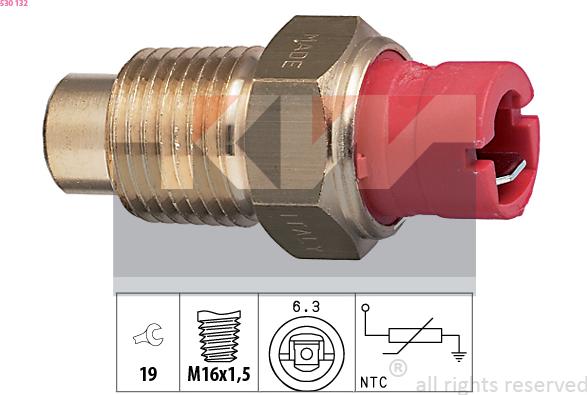 KW 530 132 - Датчик, температура охлаждающей жидкости autosila-amz.com