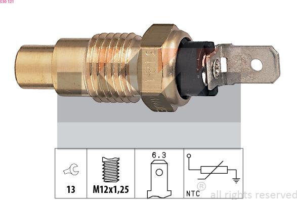 KW 530 121 - Датчик, температура охлаждающей жидкости autosila-amz.com