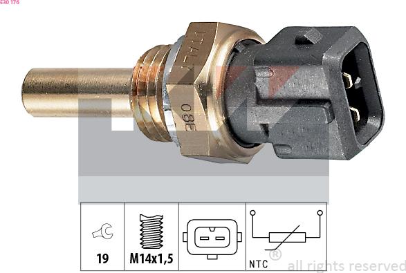 KW 530 176 - Датчик, температура охлаждающей жидкости autosila-amz.com