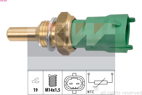 KW 530 394 - Датчик, температура охлаждающей жидкости autosila-amz.com