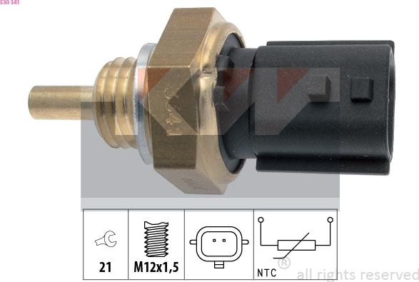 KW 530 341 - Датчик, температура охлаждающей жидкости autosila-amz.com