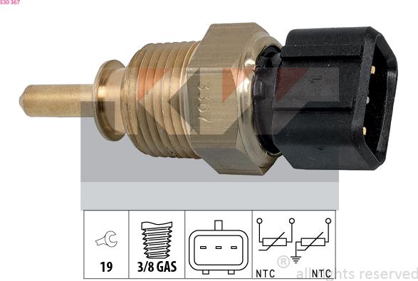 KW 530 367 - Датчик, температура охлаждающей жидкости autosila-amz.com