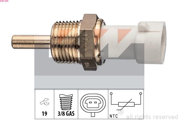 KW 530 335 - Датчик, температура охлаждающей жидкости autosila-amz.com