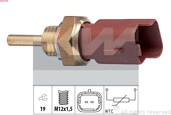 KW 530 326 - Датчик, температура охлаждающей жидкости autosila-amz.com