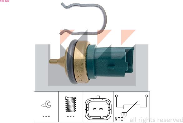 KW 530 328 - Датчик, температура охлаждающей жидкости autosila-amz.com