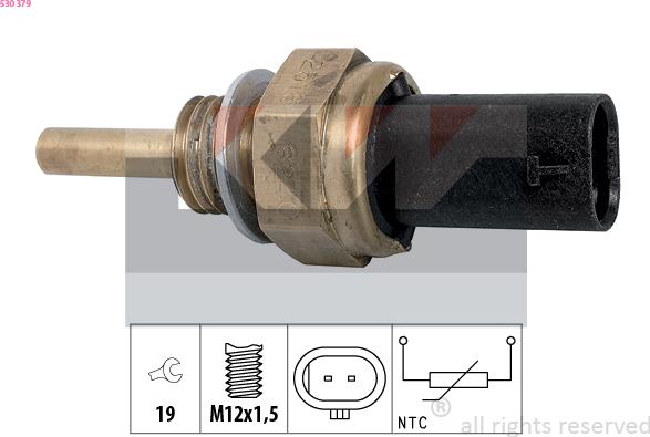 KW 530 379 - Датчик, температура охлаждающей жидкости autosila-amz.com