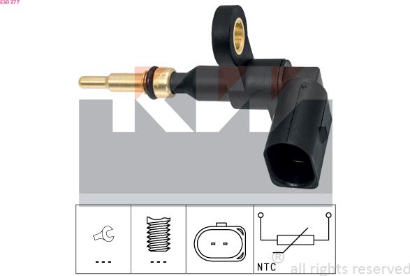 KW 530 377 - Датчик, температура охлаждающей жидкости autosila-amz.com