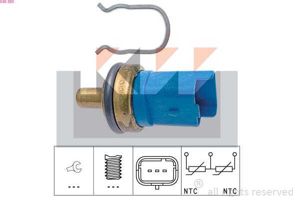 KW 530 293 - Датчик, температура охлаждающей жидкости autosila-amz.com