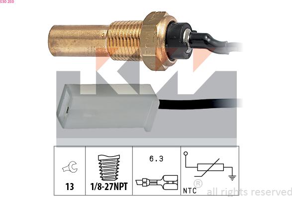 KW 530 250 - Датчик, температура масла autosila-amz.com