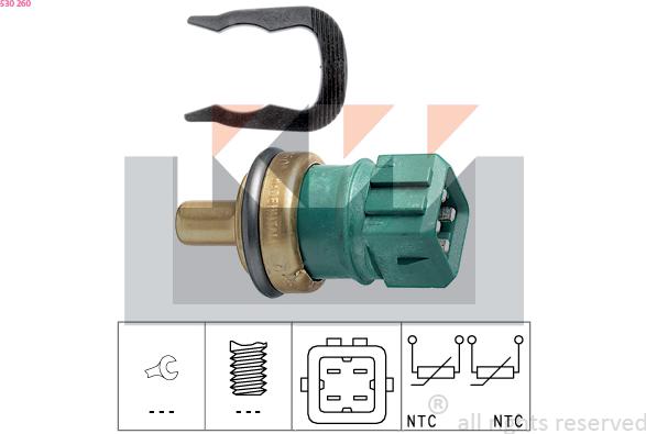 KW 530 260 - Датчик, температура охлаждающей жидкости autosila-amz.com