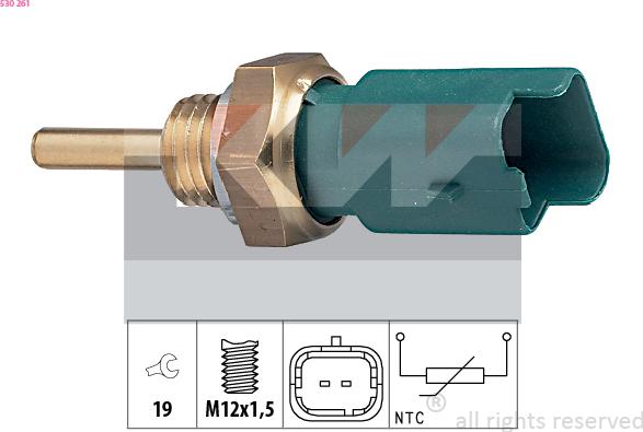 KW 530 261 - Датчик, температура охлаждающей жидкости autosila-amz.com