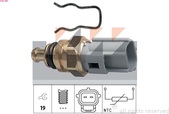 KW 530 285 - Датчик, температура охлаждающей жидкости autosila-amz.com