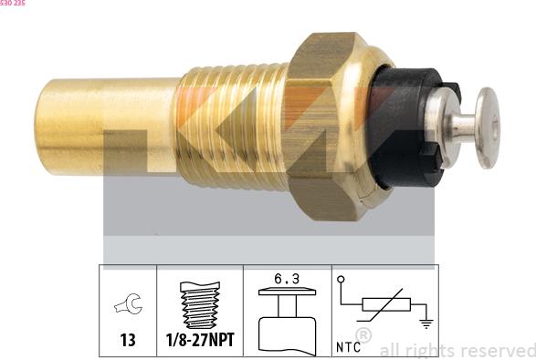 KW 530 235 - Датчик, температура охлаждающей жидкости autosila-amz.com