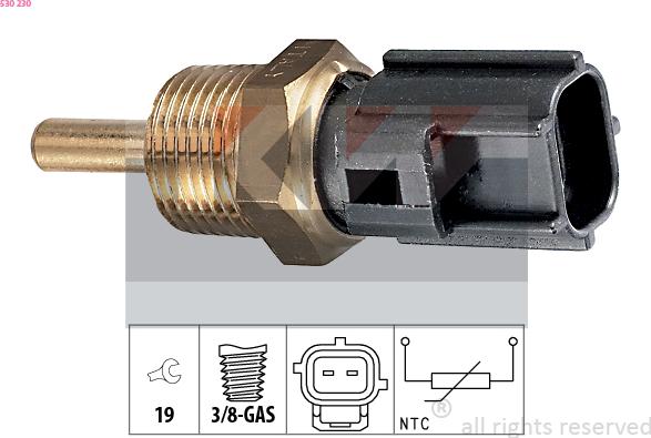 KW 530 230 - Датчик, температура охлаждающей жидкости autosila-amz.com