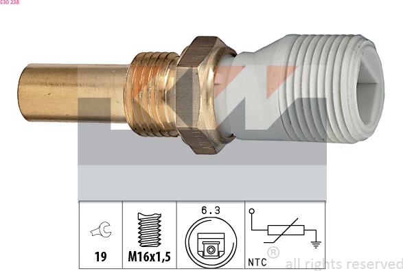 KW 530 238 - Датчик, температура охлаждающей жидкости autosila-amz.com