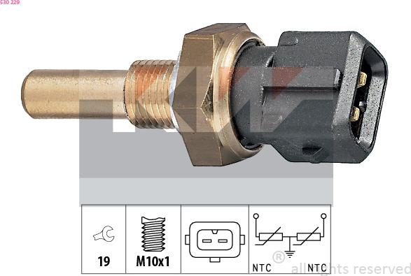 KW 530 229 - Датчик, температура охлаждающей жидкости autosila-amz.com