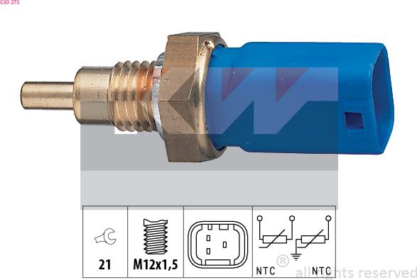 KW 530 275 - Датчик, температура охлаждающей жидкости autosila-amz.com