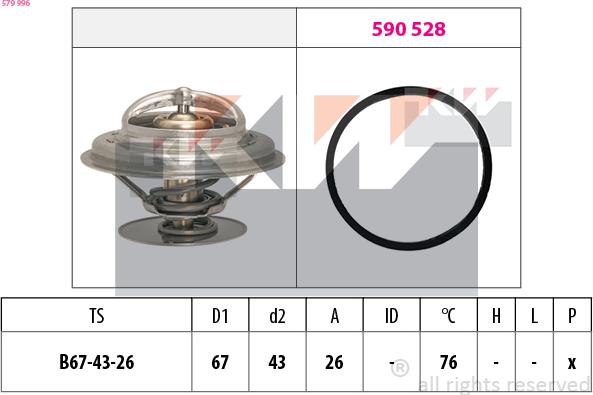 KW 579 996 - Термостат охлаждающей жидкости / корпус autosila-amz.com