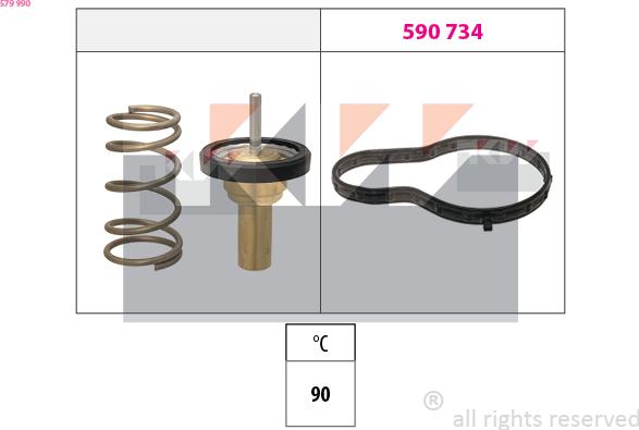 KW 579 990 - Термостат охлаждающей жидкости / корпус autosila-amz.com