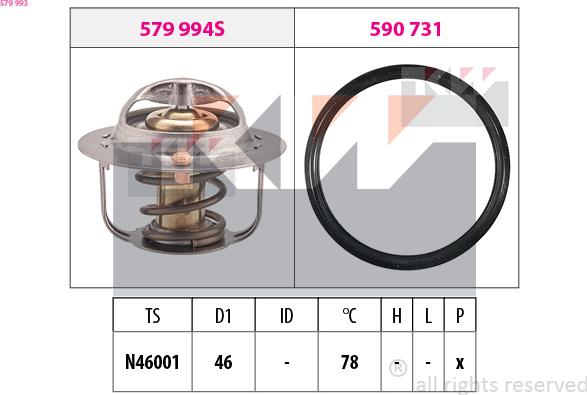 KW 579 993 - Термостат охлаждающей жидкости / корпус autosila-amz.com