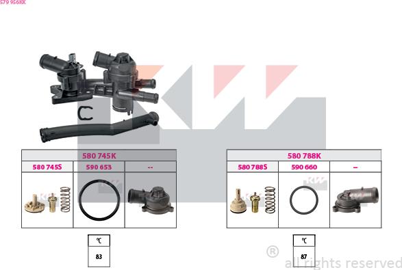 KW 579 956KK - Термостат охлаждающей жидкости / корпус autosila-amz.com