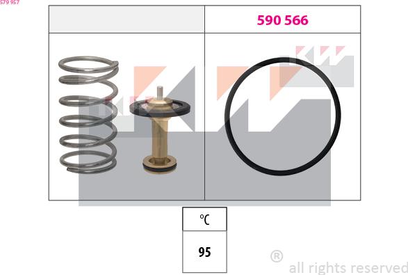 KW 579 957 - Термостат охлаждающей жидкости / корпус autosila-amz.com