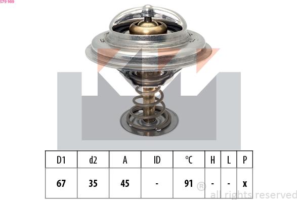 KW 579 989 - Термостат охлаждающей жидкости / корпус autosila-amz.com