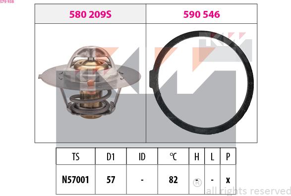 KW 579 938 - Термостат охлаждающей жидкости / корпус autosila-amz.com