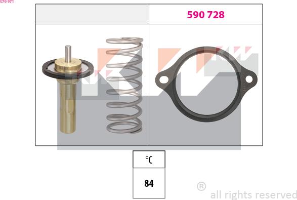 KW 579 971 - Термостат охлаждающей жидкости / корпус autosila-amz.com