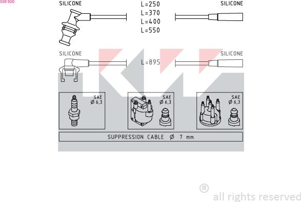 KW 359 920 - Комплект проводов зажигания autosila-amz.com