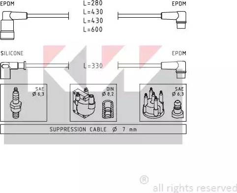 KW 359 417 - Комплект проводов зажигания autosila-amz.com