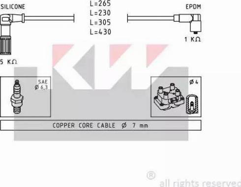 KW 359 613 - Комплект проводов зажигания autosila-amz.com