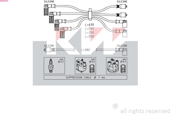 KW 359 815 - Комплект проводов зажигания autosila-amz.com