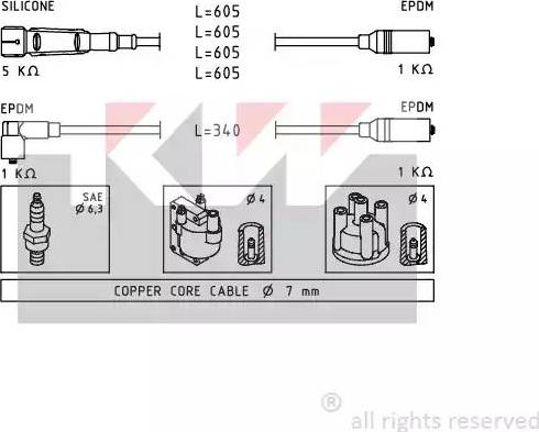 KW 359 768 - Комплект проводов зажигания autosila-amz.com