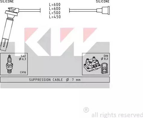 KW 358 100 - Комплект проводов зажигания autosila-amz.com