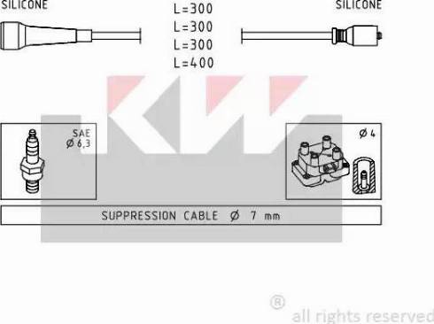 KW 360 492 - Комплект проводов зажигания autosila-amz.com