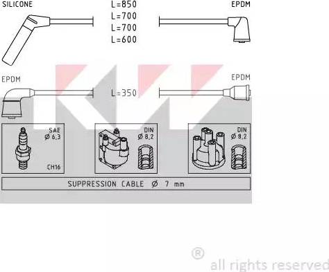 KW 360 407 - Комплект проводов зажигания autosila-amz.com