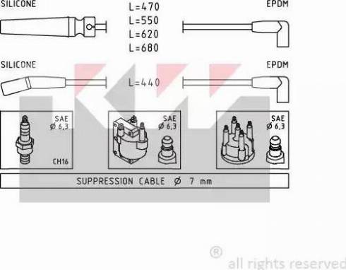 KW 360 433 - Комплект проводов зажигания autosila-amz.com