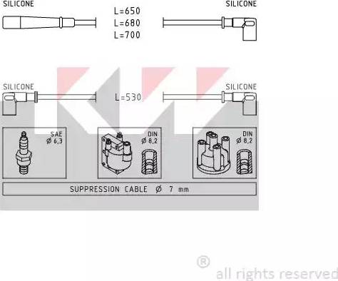 KW 360 554 - Комплект проводов зажигания autosila-amz.com