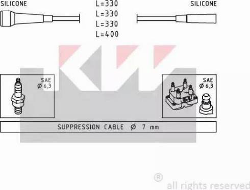 KW 360 501 - Комплект проводов зажигания autosila-amz.com