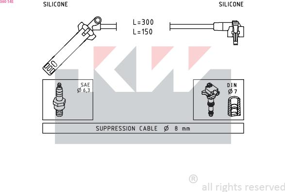 KW 360 145 - Комплект проводов зажигания autosila-amz.com