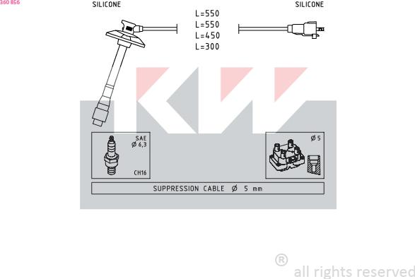 KW 360 856 - Комплект проводов зажигания autosila-amz.com