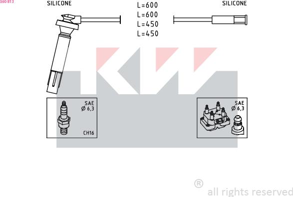 KW 360 813 - Комплект проводов зажигания autosila-amz.com