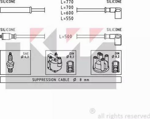 KW 360 281 - Комплект проводов зажигания autosila-amz.com