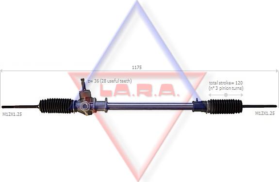 LA.R.A. 290015 - Рулевой механизм, рейка autosila-amz.com