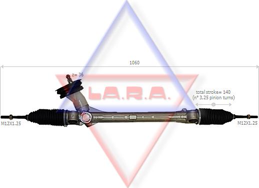 LA.R.A. 280010 - Рулевой механизм, рейка autosila-amz.com